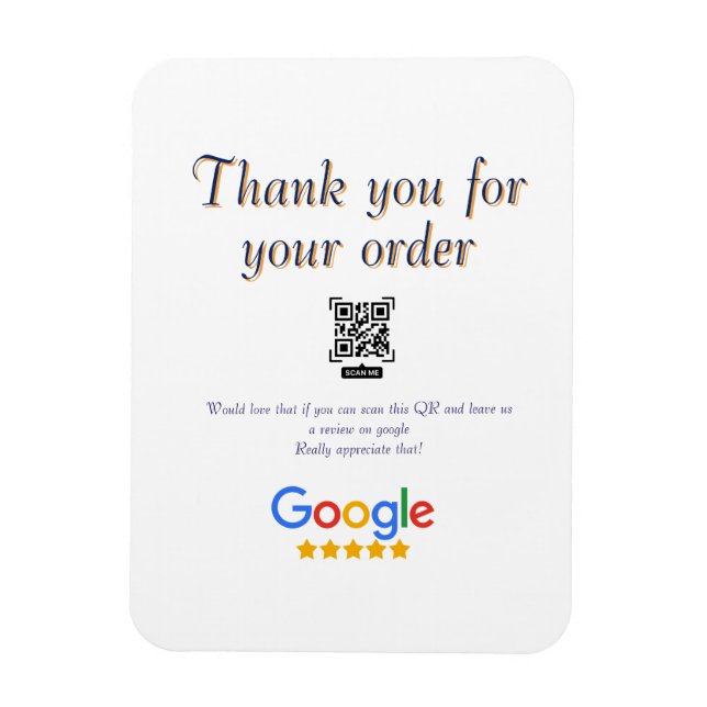Google Bewertungs-Logo Geschäft Scan QR Bewertung Magnet (Vertikal)