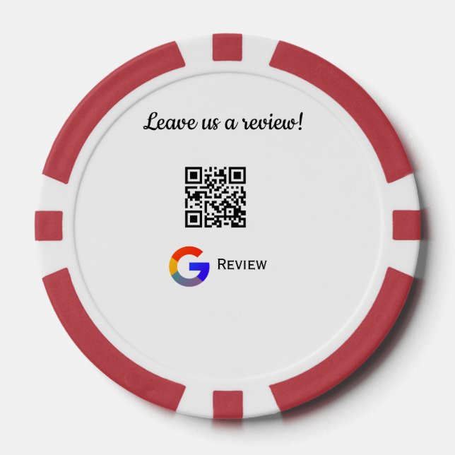 Google Bewertungs-Logo Geschäft Scan QR Bewertung Pokerchips (Vorderseite)