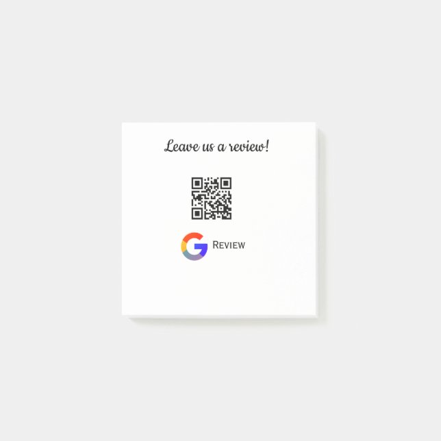 Google Bewertungs-Logo Geschäft Scan QR Bewertung Post-it Klebezettel (Vorderseite)