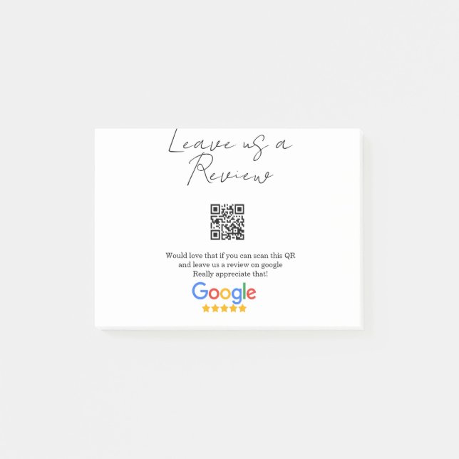 Google Bewertungs-Logo Geschäft Scan QR Bewertung Post-it Klebezettel (Vorderseite)