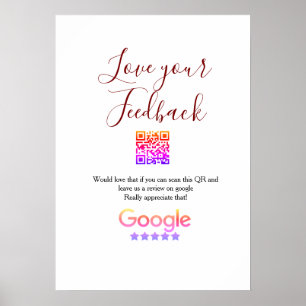 Google Bewertungs-Logo Geschäft Scan QR Bewertung Poster