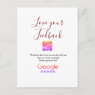 Google Bewertungs-Logo Geschäft Scan QR Bewertung Postkarte
