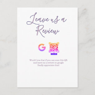 Google Bewertungs-Logo Geschäft Scan QR Bewertung Postkarte