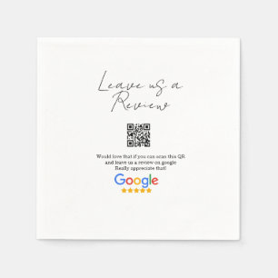 Google Bewertungs-Logo Geschäft Scan QR Bewertung Serviette