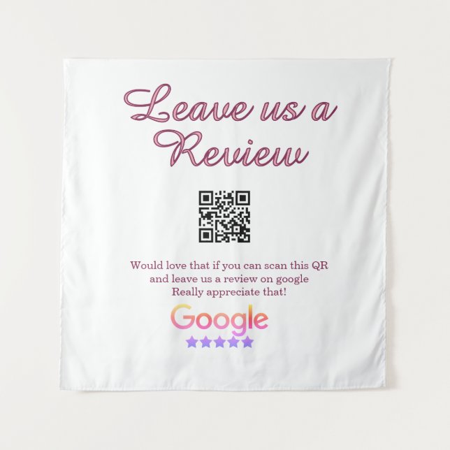 Google Bewertungs-Logo Geschäft Scan QR Bewertung Wandteppich (Vorderseite)