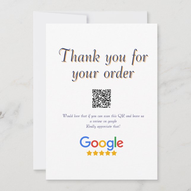 Google Bewertungs-Logo Scan QR Bewertung Einladung (Vorderseite)