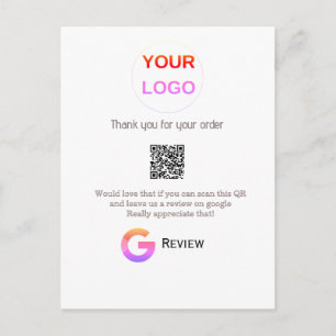 Google Bewertungs-Logo Scan QR Bewertung Postkarte