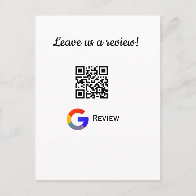 Google Bewertungs-Logo Scan QR Bewertung Postkarte (Vorderseite)