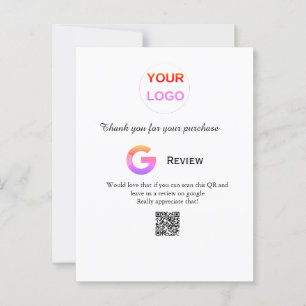 Google Bewertungs-Logo Scan QR Bewertung Postkarte