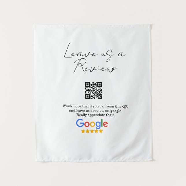 Google Bewertungs-Logo Scan QR Bewertung Wandteppich (Vorderseite)