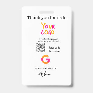Google Bewertungs-Logo Website QR-Code scannen Ausweis