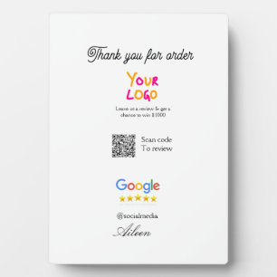 Google Bewertungs-Logo Website QR-Code scannen Fotoplatte