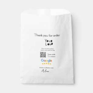 Google Bewertungs-Logo Website QR-Code scannen Geschenktütchen