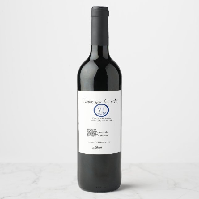 Google Bewertungs-Logo Website QR-Code scannen Weinetikett (Vorderseite)