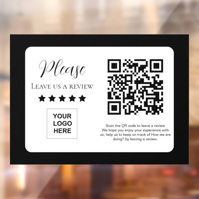 Google Bewertungs-QR-Code-Link Fensteraufkleber (Blatt 2)