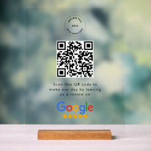 Google-Bewertungsanfrage   QR-Code Firmenlogo Acrylschild