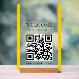 Google Bewertungsanfrage   QR-Code Firmenlogo Acrylschild