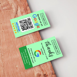 Google Bewertungsanfragekarte mit Logo und QR-Code Visitenkarte