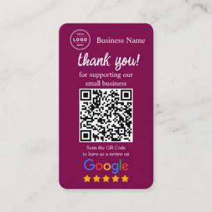 Google-Bewertungsanfragekarte mit QR-Code Visitenkarte