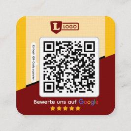 Google Bewertungskarte mit QR code Business Card Quadratische Visitenkarte