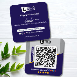 Google Bewertungskarte mit QR code Business Card Quadratische Visitenkarte