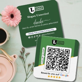 Google Bewertungskarte mit QR code Business Card Quadratische Visitenkarte