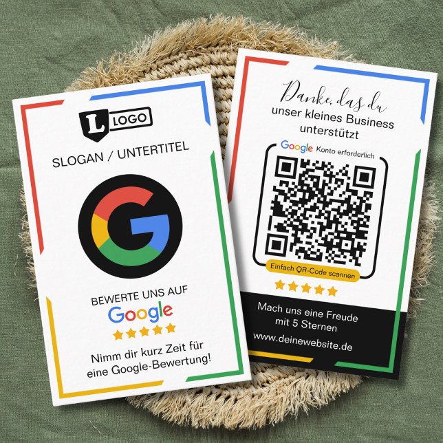 Google Bewertungskarte mit QR-Code Geschäftskarte Visitenkarte (Google Bewertungskarte)