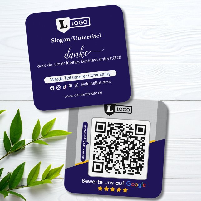 Google Bewertungskarte mit QR-Code Visitenkarte (Google Rezensions-Karten)