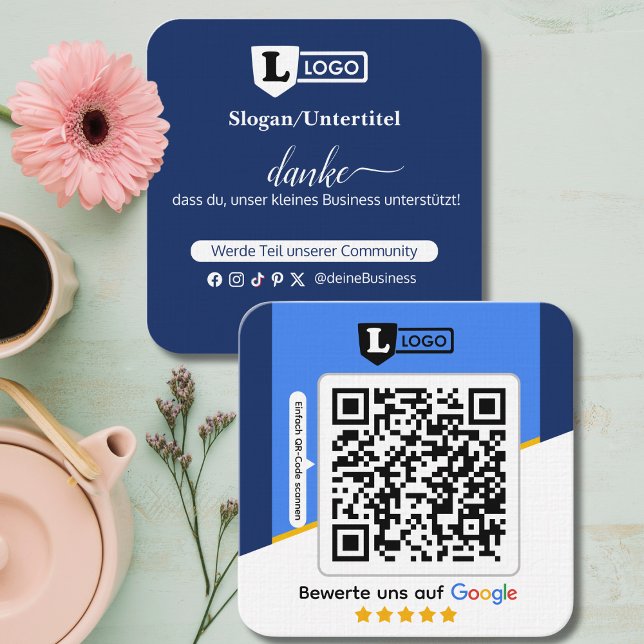 Google Bewertungskarte mit QR-Code Visitenkarte  (Google Bewertungskarte mit QR code)