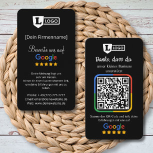 Google Bewertungskarte mit QR-Code Visitenkarte