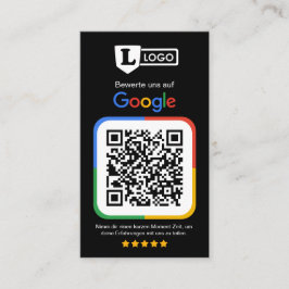 Google Bewertungskarte mit QR code Visitenkarte