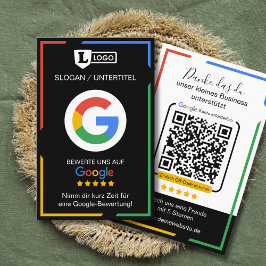 Google Bewertungskarte with QR code Business Card Visitenkarte