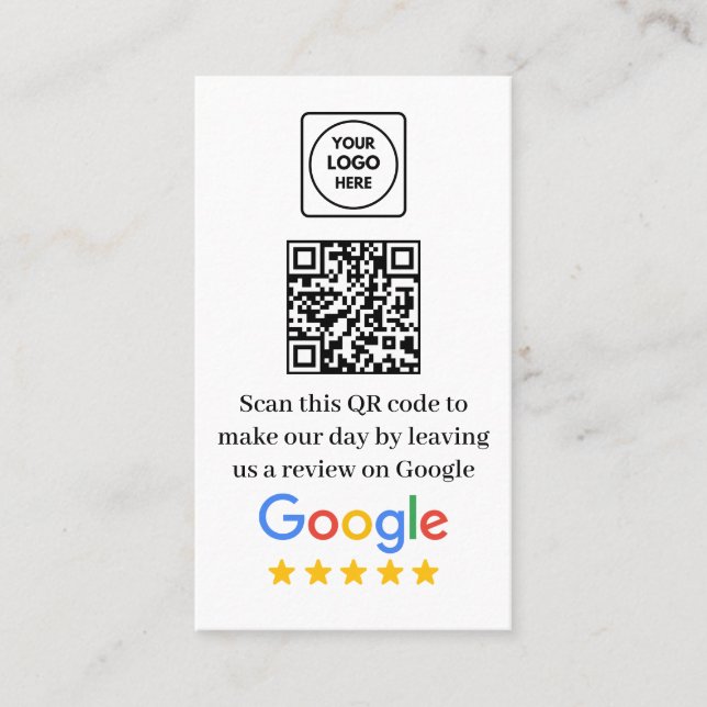 Google Bewertungslink QR Visitenkarte (Vorderseite)