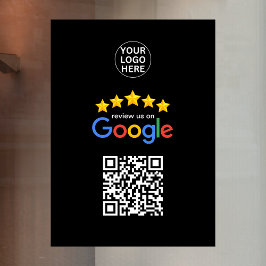 Google Business Review 5 Star QR Code Black Fensteraufkleber