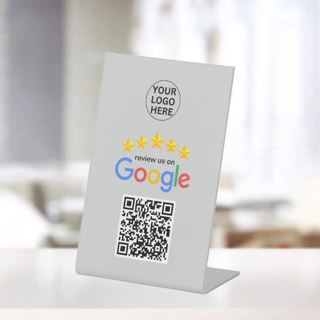 Google Business Reviews 5 Star Qr Code Grau Sockelschild (Von Creator hochgeladen)