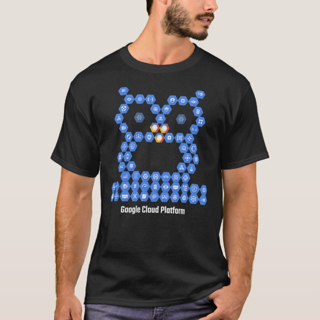 Google Cloud Platform Elements Owl - Auf Schwarz T-Shirt (Vorderseite)