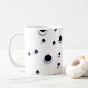 Google Eyes Black and White Trendy Dots Niedlich Kaffeetasse