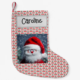Google Eyes Funny Santa, mit Namen angepasst, Kleiner Weihnachtsstrumpf