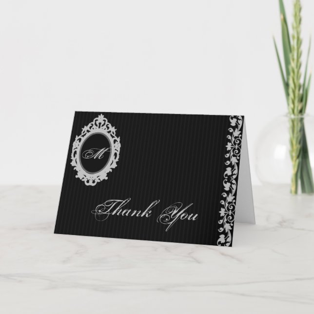 Google Frame Monogram Dankeschön Karte (Vorderseite)