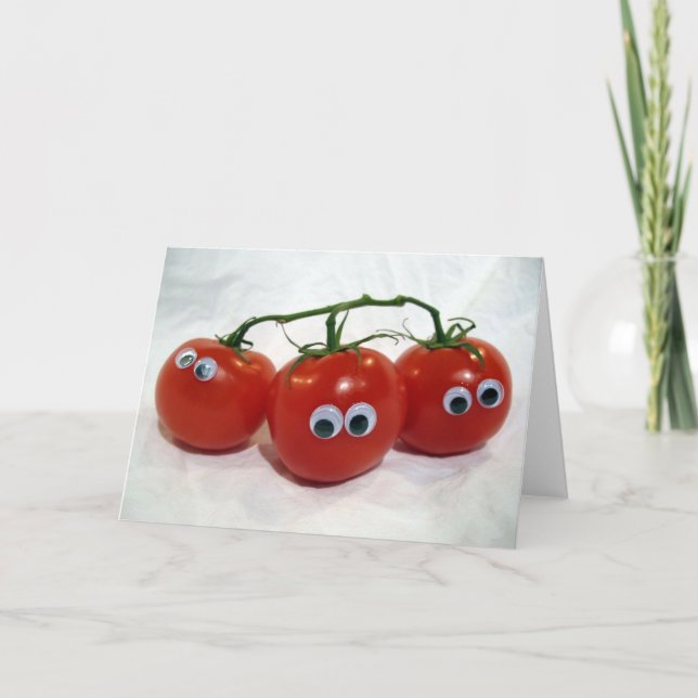 Google-Mit Augen Alberne Tomaten Karte (Vorderseite)