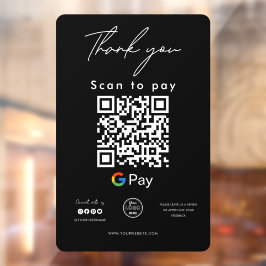 Google Pay QR Code Logo Scan to Pay Vielen Dank Fensteraufkleber