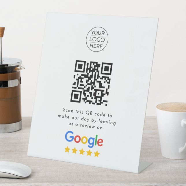 Google QR-Code-Unternehmensbewertung Sockelschild (In Situ)