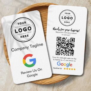 Google Review-Anfragekarte mit Logo und QR-Code Visitenkarte
