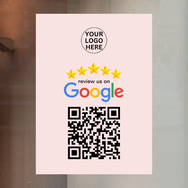Google Review Business 5 Star QR Code Rosa Fensteraufkleber (Von Creator hochgeladen)