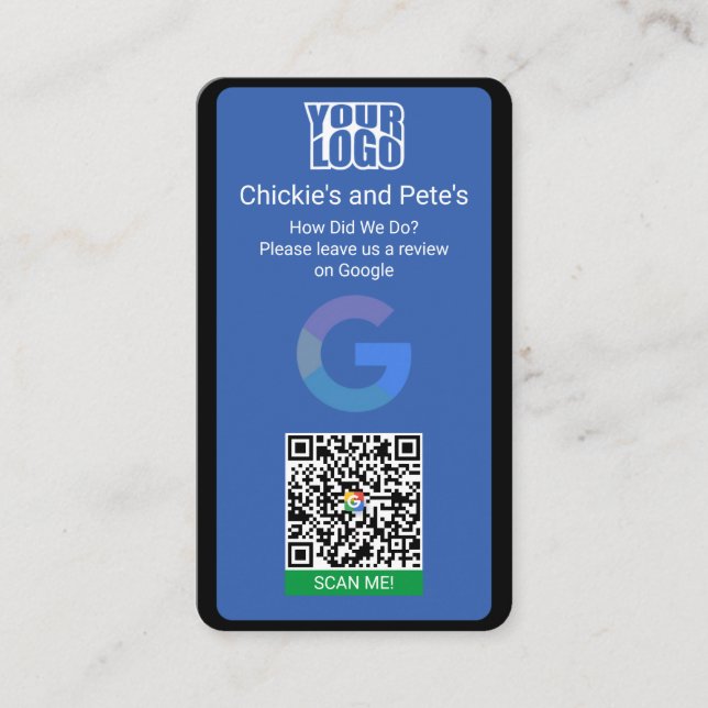 Google Review Business Card für kleine Unternehmen Visitenkarte (Vorderseite)