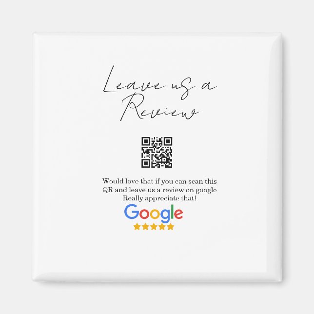 Google review business logo Scan QR review Magnet (Vorne)
