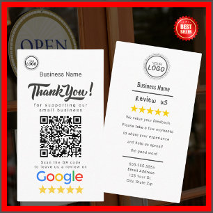 Google Review Card mit QR Code Link Template Visitenkarte