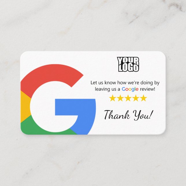Google Review Card Template mit QR Code Link Visitenkarte (Vorderseite)