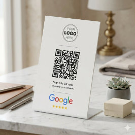 Google Review Einfaches Minimales QR-Code-Logo Sockelschild