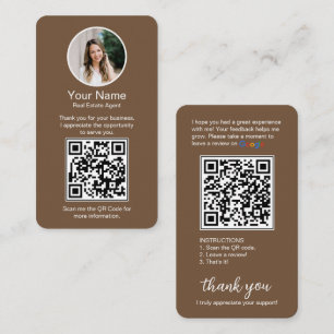 Google Review Geschäftskarte mit Foto und QR-Code Visitenkarte